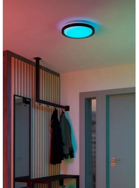 Eglo 300684-LED RGBW Plafoniera dimmerabile MALERAMARA-Z LED/14W/230V nero/oro + telecomando