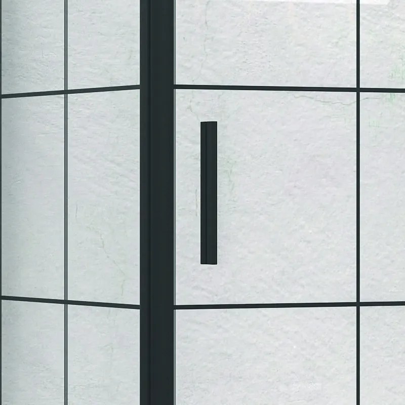 Cabina doccia colore nero 110x90 vetro con riquadri neri NICO-D3000S - KAMALU