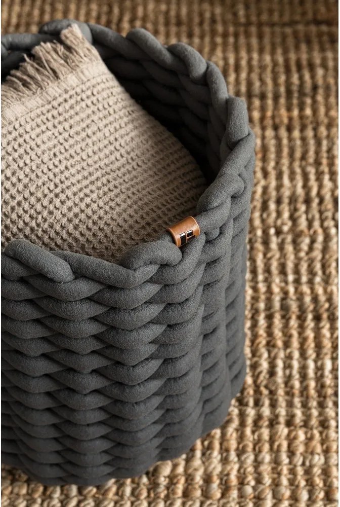 Cesto in tessuto ø 25x25 cm Peach Skin Round M – Bigso