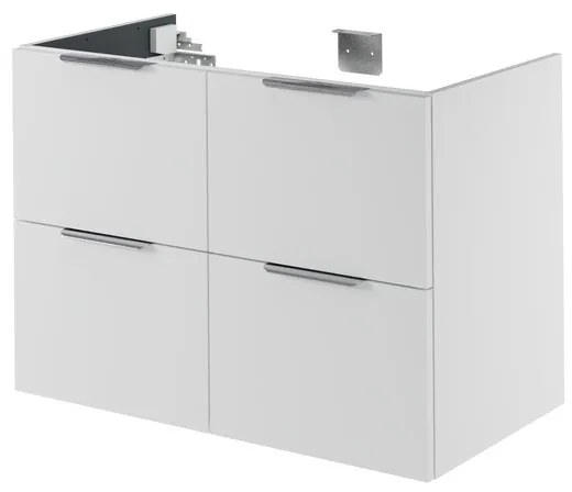Mobile da bagno sotto lavabo SENSEA Neo bianco laccato L 90 x H 64 x P 48 cm 4 cassetti, lavabo non incluso