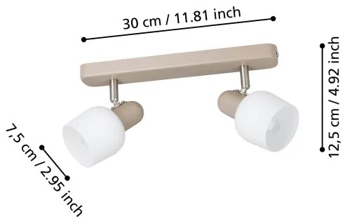 Eglo 900715 - Faretto CORATO 2xE14/18W/230V