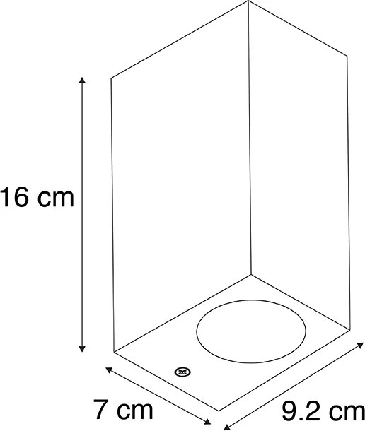 Lampada da parete smart nera in plastica con 2 Wifi GU10 - Baleno