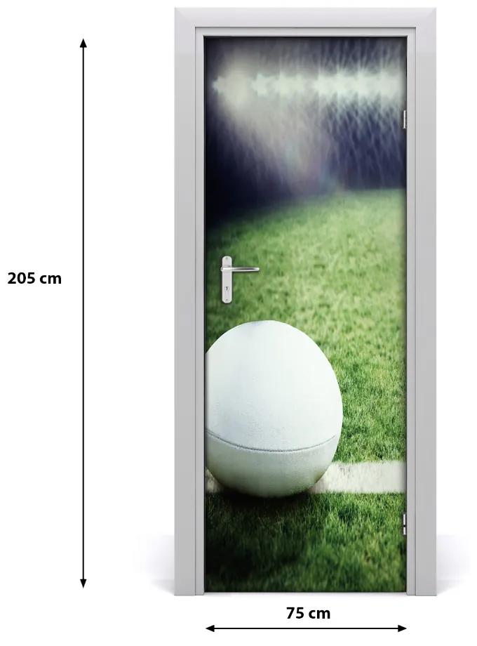 Adesivo per porta interna Pallone da rugby 75x205 cm