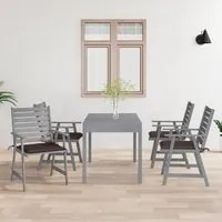 Sedie Pranzo per Esterni con Cuscini 4 pz Legno Massello Acacia 3078412