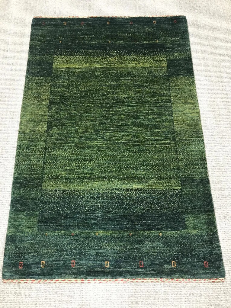 Loribaft Tappeto 80x120 Verde (Iran) Annodato A Mano