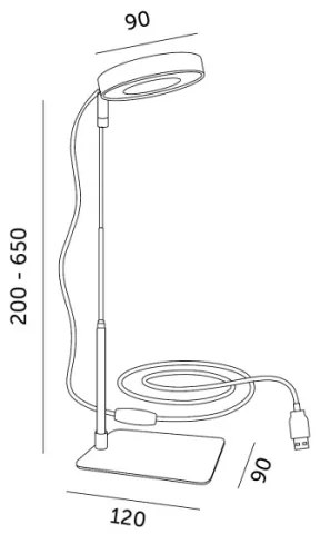 Lampada da tavolo LED dimmerabile per la coltivazione delle piante VERDI LED/5W/5V 1300K bianco