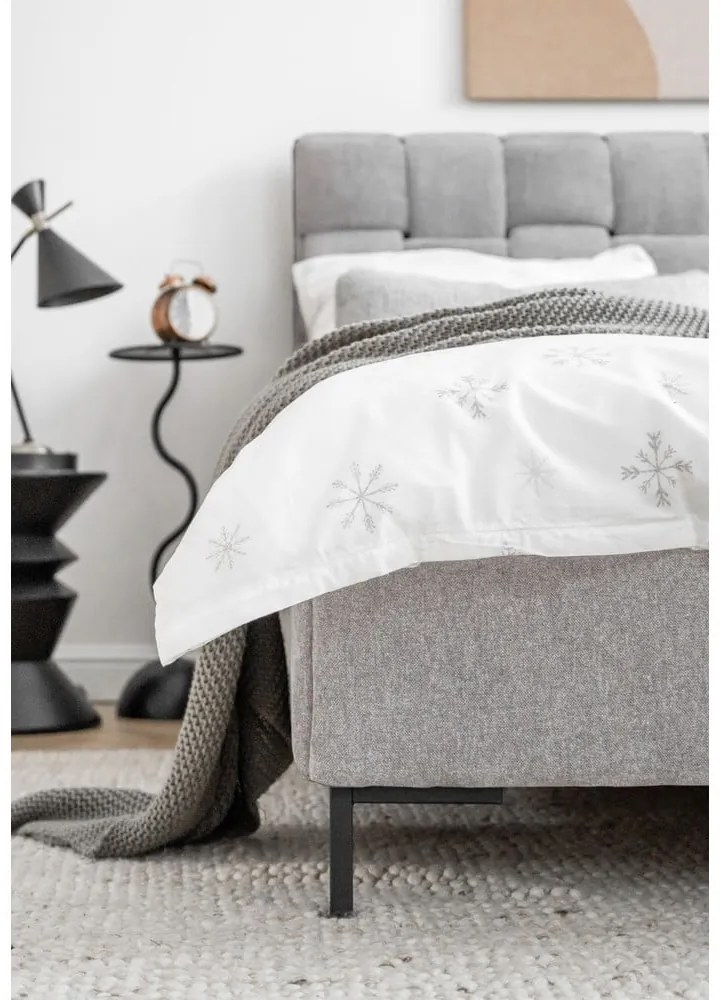 Letto matrimoniale imbottito grigio chiaro con rete inclusa 180x200 cm Eve – Miuform