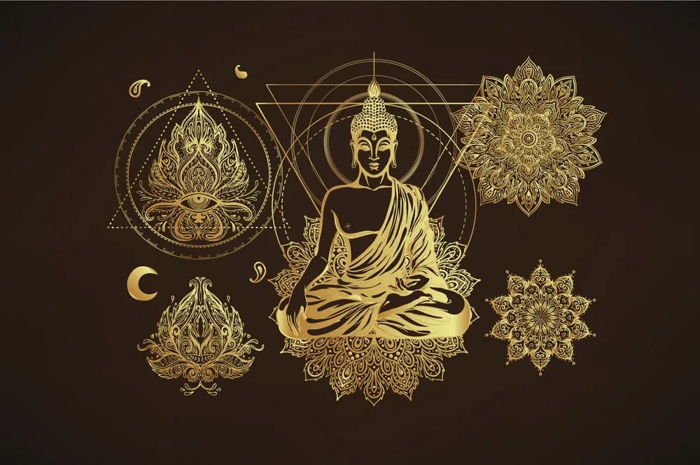 Carta da parati autoadesiva – Buddha dorato
