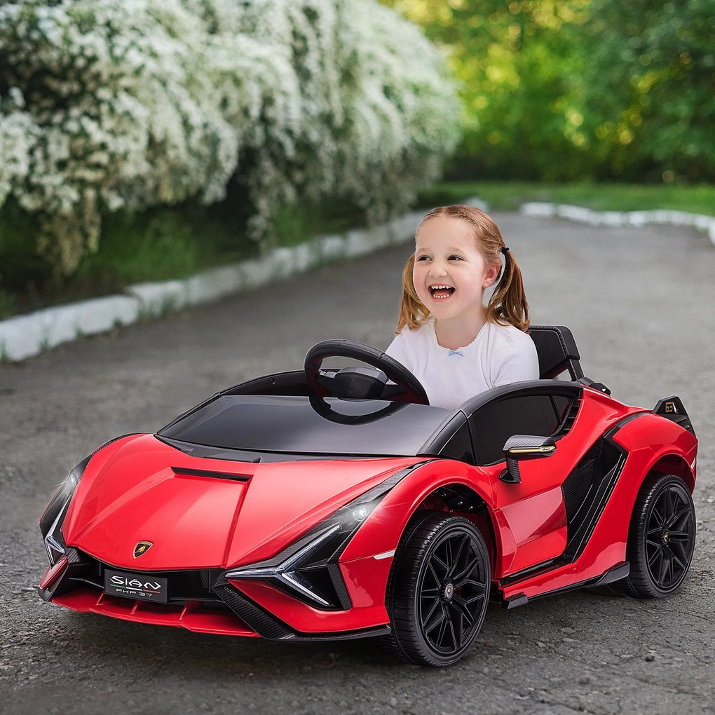 Macchina Elettrica per Bambini 12V con Licenza Lamborghini Sian FKP 37 Rossa...