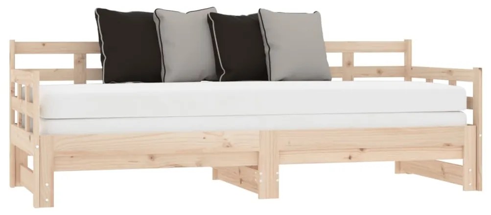 Dormeuse estraibile in legno massello di pino 2x(90x190) cm