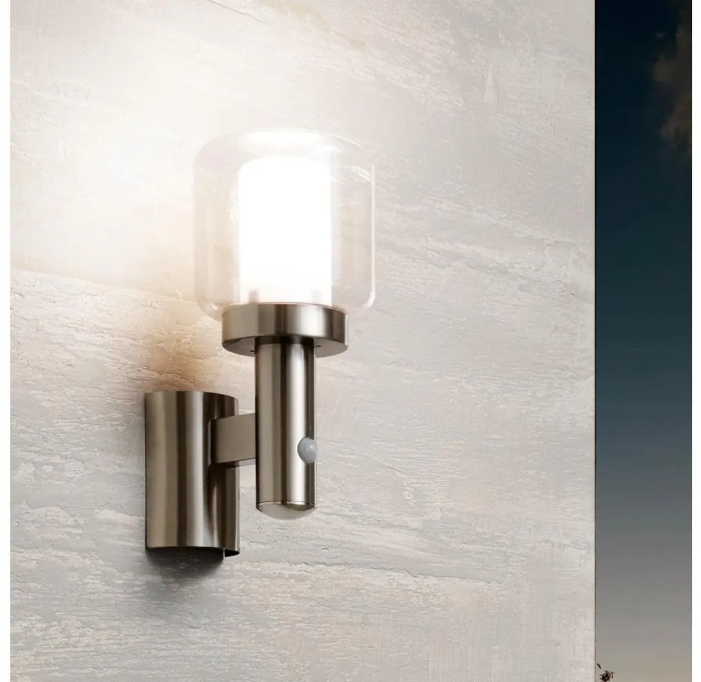 Eglo 95017 - Applique da esterno con sensore POLIENTO 1xE27/40W