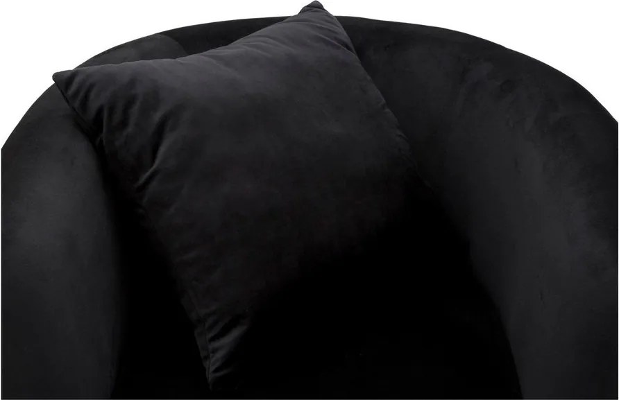 Poltrona nera con poggioli/con gambe con rivestimento in velluto Bucarest – Mauro Ferretti