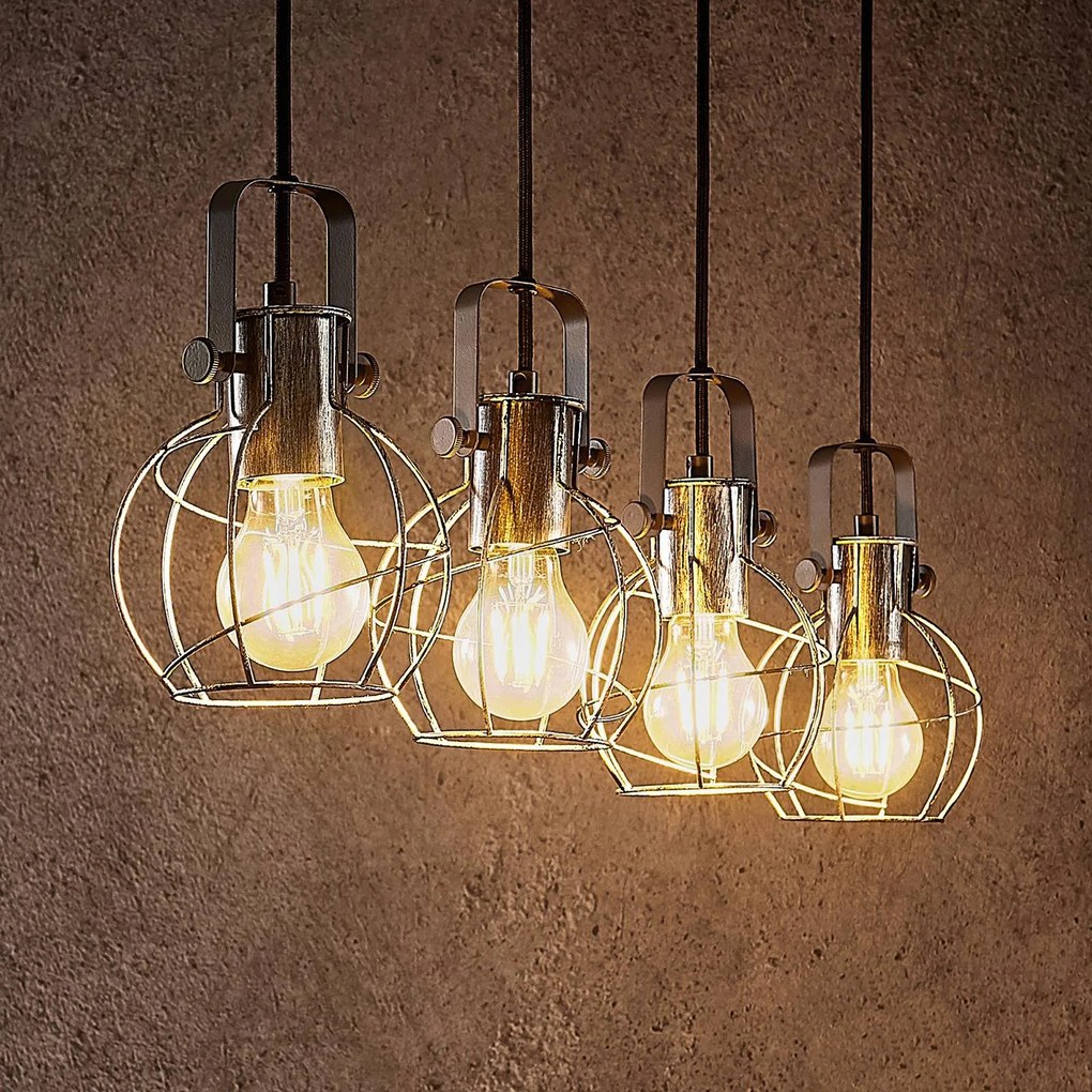 Lindby Salima sospensione a gabbia, 4 luci