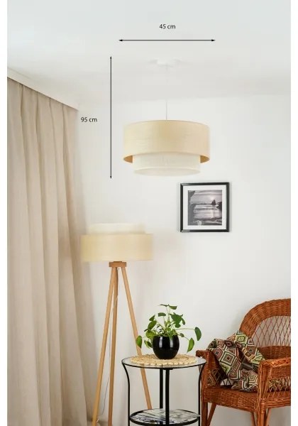 Brilagi - Lampadario a cavo ARIZONA BOHO 1xE27/15W/230V Ø 45 cm beige/bianco