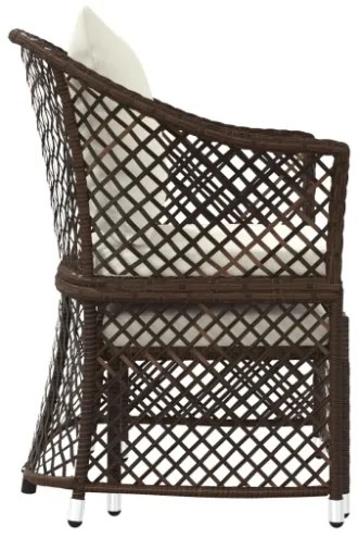 Set Divani da Giardino 2 pz con Cuscini in Polyrattan Marrone