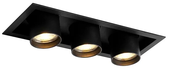 Set di 6 Faretto da incasso moderno nero orientabile 3 luci - ROOF