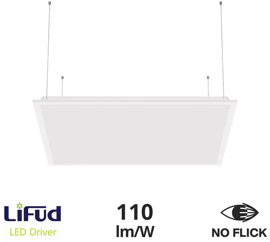 Pannello LED a Sospensione 60x60 40W IP40 No-Flickering - LIFUD Driver Colore Bianco Caldo 2.700K
