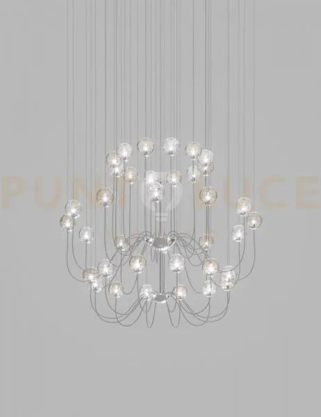 Puppet sospensione 36p multicolore 3 cromo lucido 36 luci attacco g9