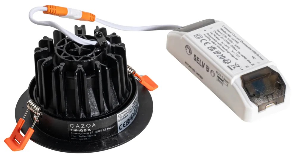 Faretto da incasso nero 9,5 cm con LED 1015 lm dimmerabile IP65 - Gaius