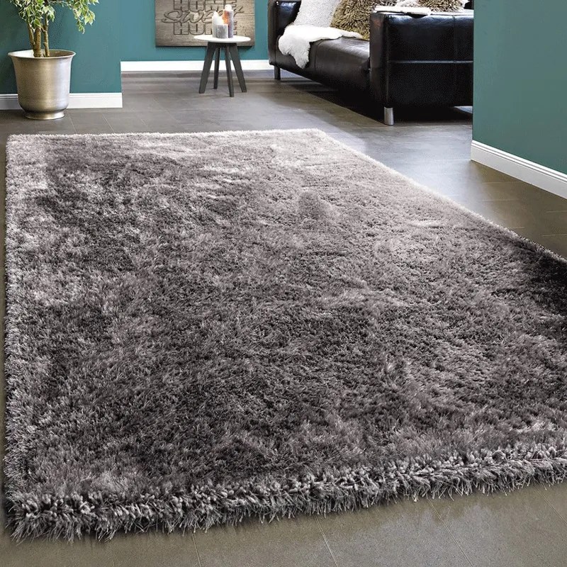 Tappeto moderno shaggy a pelo lungo Eleganza  Colore Grigio, Dimensioni Tappeti cm 120x170