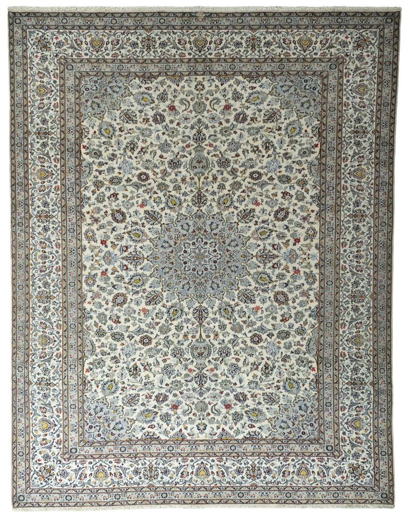 Kashan Tappeto persiano 380 x 300 Beige (Iran) Annodato A Mano