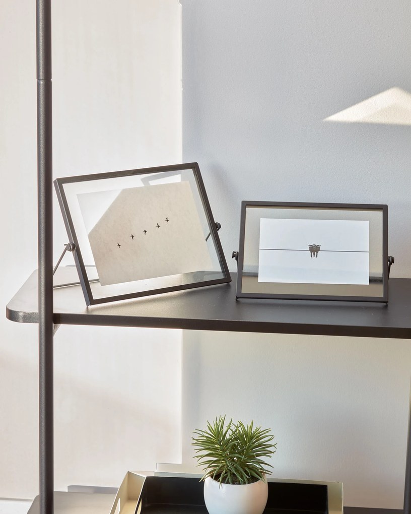 Kave Home - Stand appendiabiti Galatia in melamina e metallo con finitura verniciata nera 60 x 162 cm