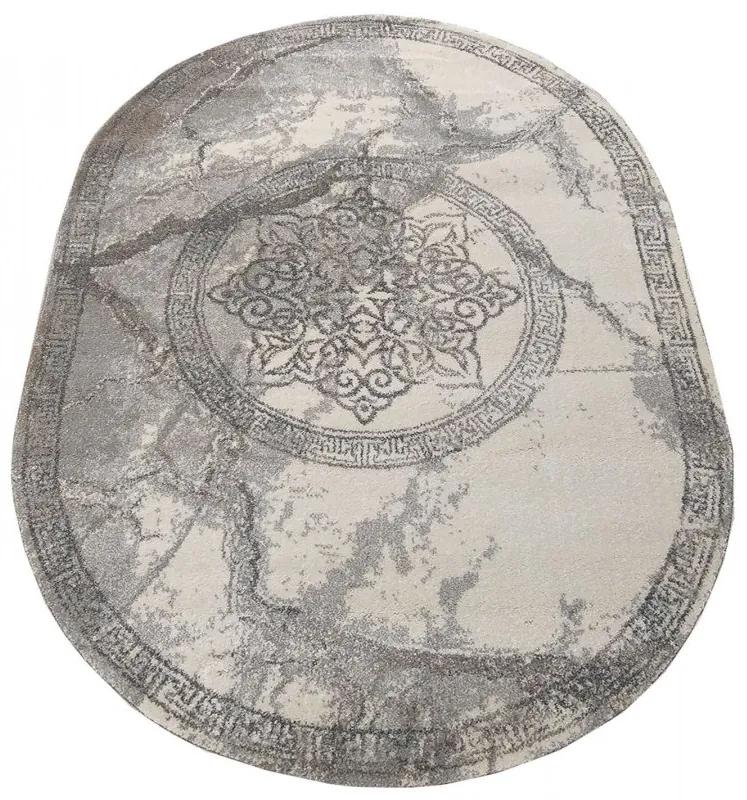 Lussuoso tappeto ovale grigio con un motivo originale Larghezza: 120 cm | Lunghezza: 170 cm
