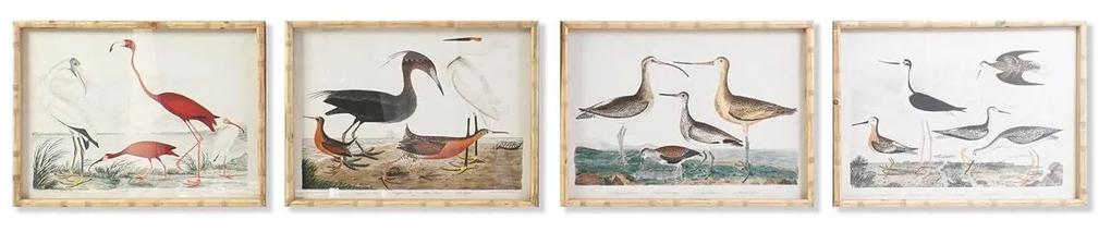 Quadro DKD Home Decor Uccelli Moderno (60 x 2,8 x 45 cm) (4 Unità)