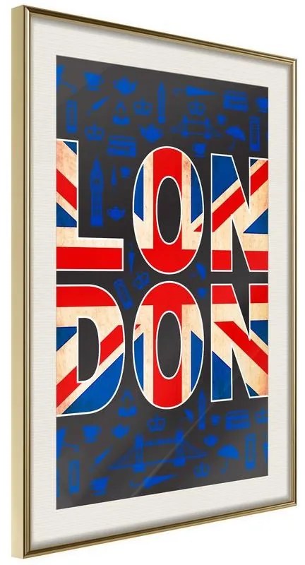 Poster  London  Cornice Quadri Cornice d'oro con passe-partout, Larghezza x Altezza Home decor 40x60