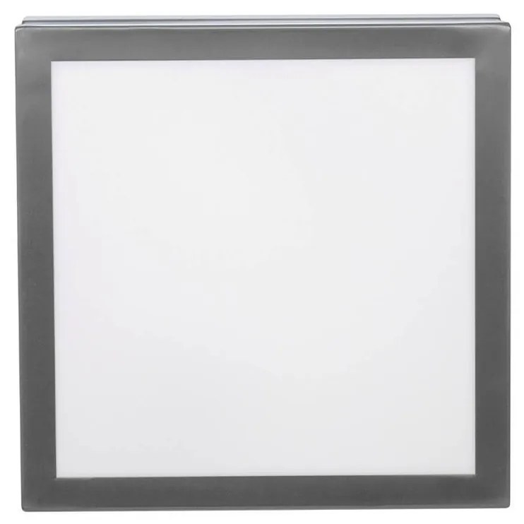 Plafoniera Quadrata in Acciaio Inossidabile 2 basi E27 28x28cm IP54