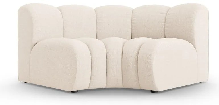 Parte divano componibile color crema con rivestimento in ciniglia e composizione variabile Lupine – Micadoni