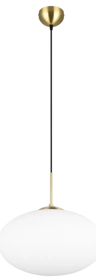 Lampadario in bianco-oro con paralume in vetro ø 40 cm Fomento - Trio