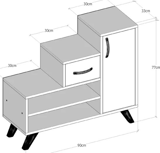 Scarpiera RETRO 77x90 cm beige/bianco
