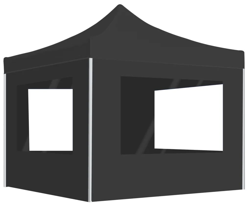 Gazebo Pieghevole Con Pareti Alluminio 2x2 M Antracite /