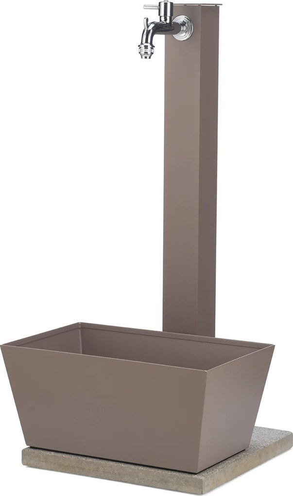 Fontana da Giardino con Rubinetto Vaschetta e Base Belfer 42/QVR Tortora...