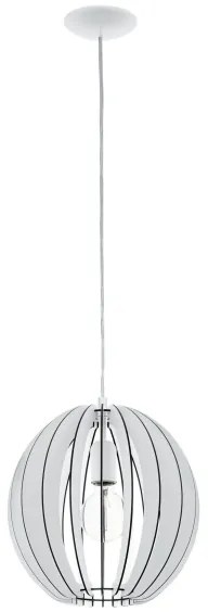 Eglo 63247 - Lampadario a sospensione con filo COSSANO PRO 1xE27/60W/230V diametro 30 cm bianco