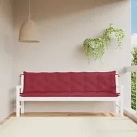 Cuscini per Panca 2 pz Rosso Vino 200x50x7 cm in Tessuto Oxford 361744