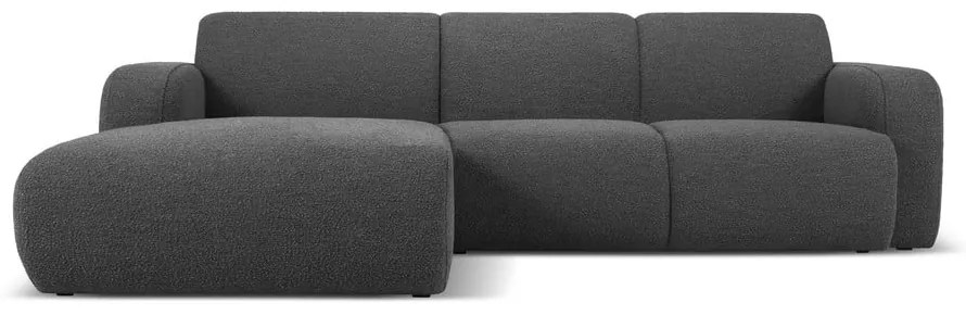 Divano angolare grigio scuro in tessuto bouclé (angolo sinistro) Molino - Micadoni Home