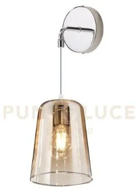 Applique cromo regolabile 1 luce ambra 1164cr-a-am