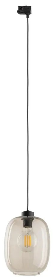 Lampadario a sospensione con filo per sistema a binario trifase ELIO 1xE27/15W/230V nero/fumé beige