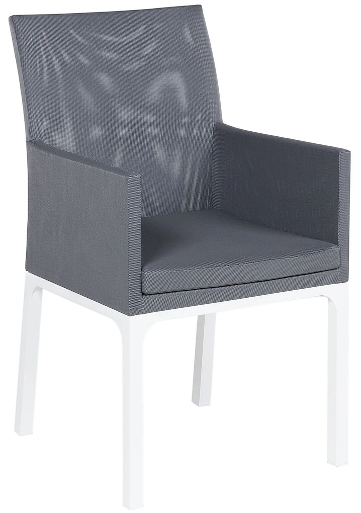 Set di 8 sedie tessuto grigio scuro e bianco BACOLI Beliani