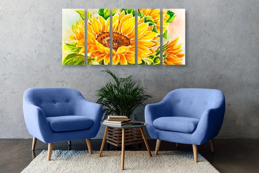 Quadri 5 pezzi – Girasole splendido