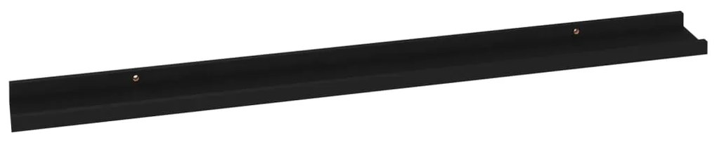 Mensole da parete 4 pz nere 100x9x3 cm