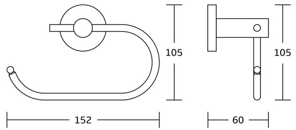 Aqualine - Porta carta igienica SAMBA cromo lucido