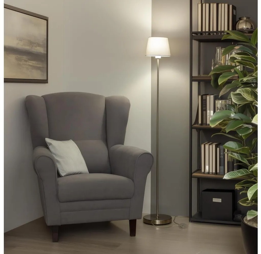 Brilagi - Lampada LED da terra CERIA 1xE27/40W/230V Ø 20,5 cm grigio/cromo opaco