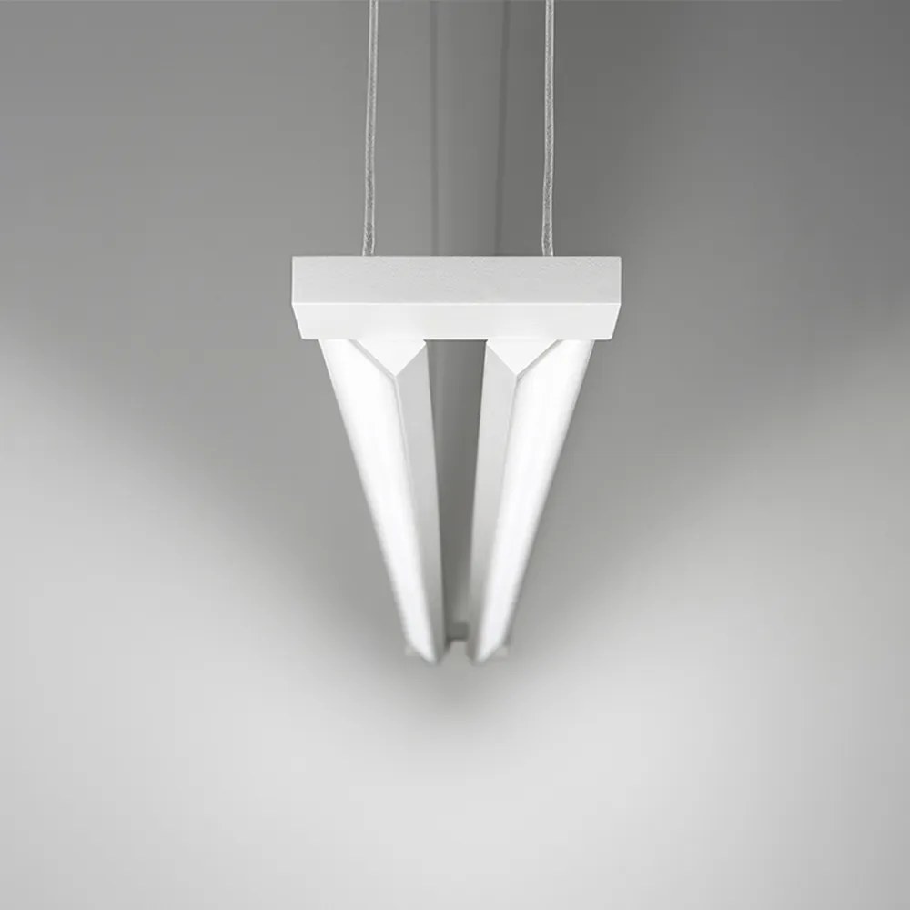 Lampadario In Metallo Moderno Sway Bianco 2 Luci