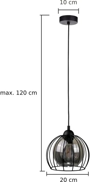 Lampadario a sospensione con filo SOLO BLACK 1xE27/60W/230V