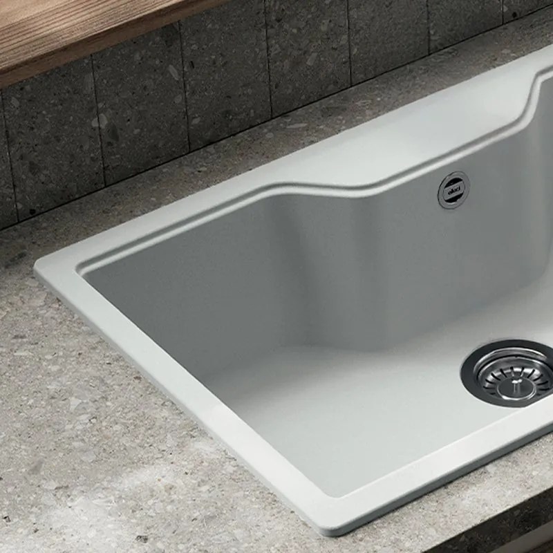 Lavello 1 vasca in quarzo bianco ELLECI L 86 x L 50 cm