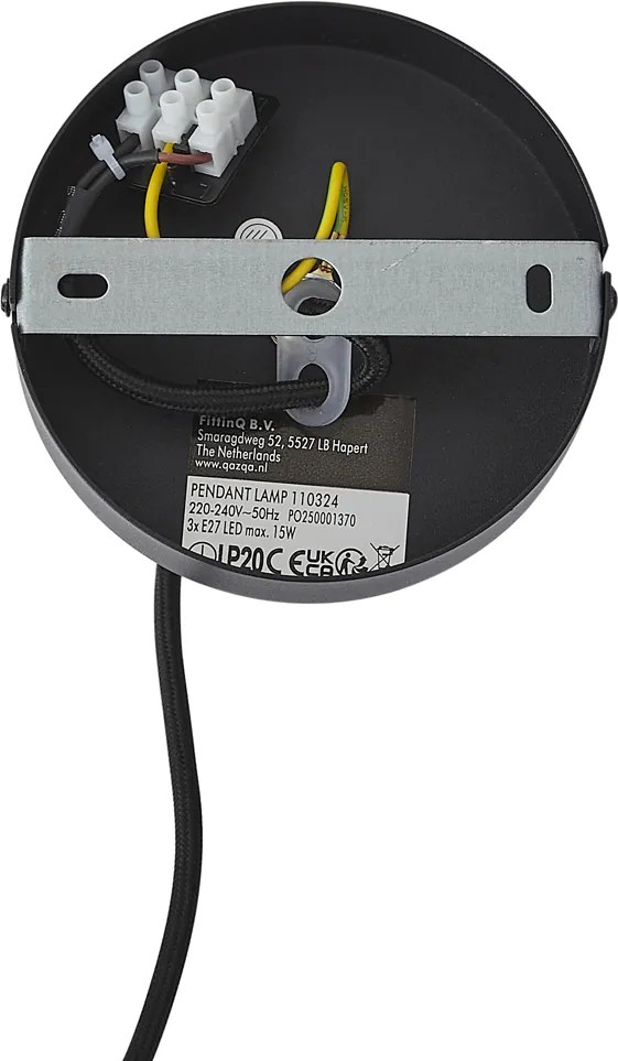 Lampada a sospensione moderna bronzo scuro con tortora 50cm 3 luci - Drum Duo