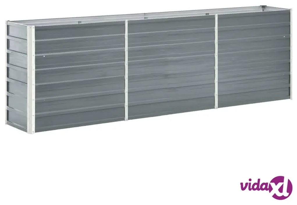vidaXL Letto Rialzato in Acciaio Zincato 240x40x77 cm Grigio
